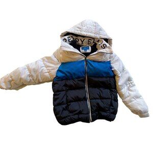 Perry Ellis Big Boys Puffer Jacket 14/16 White Hooded Water Resistant Coat
